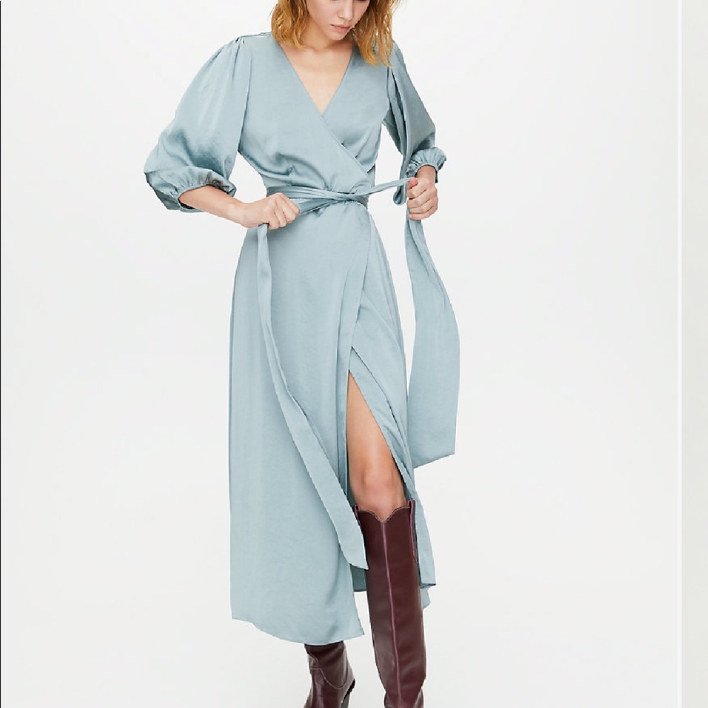 ARITZIA Warm Spring Wrap Dress 💚 BNWT - Picture 8 of 8